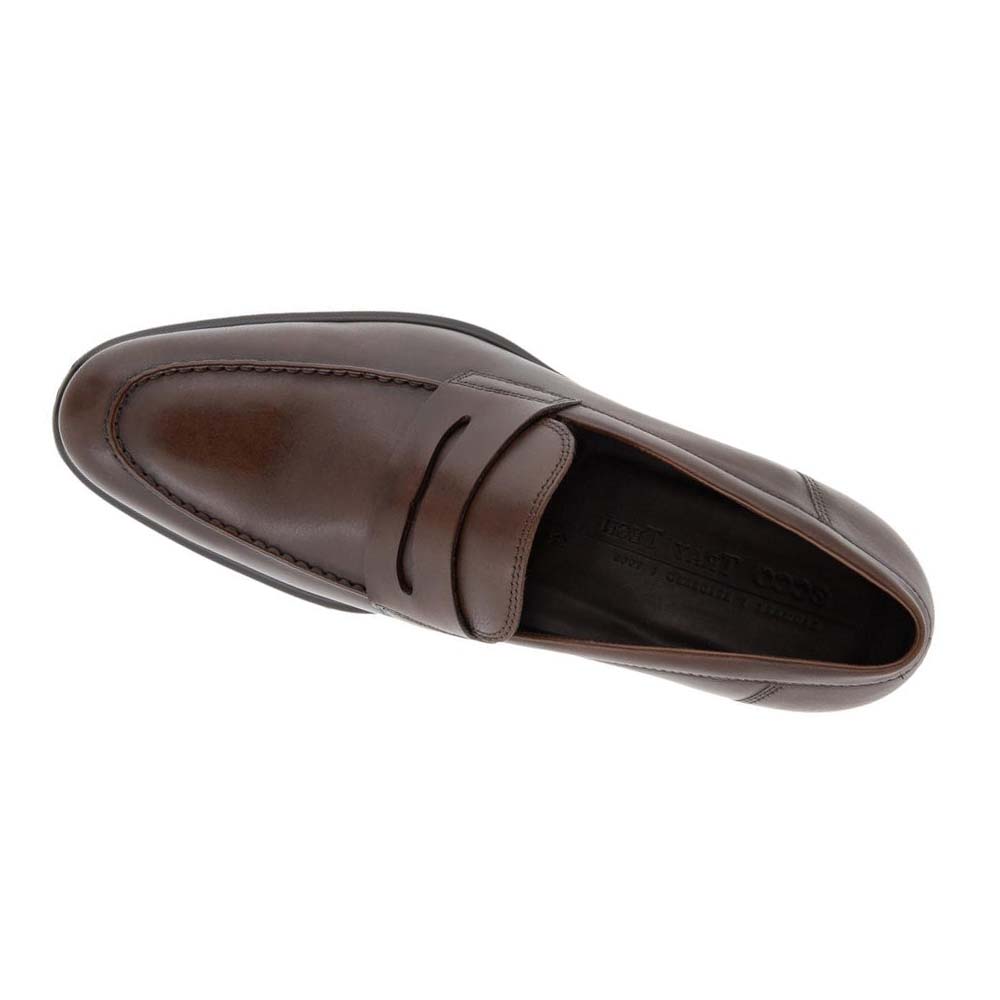 Férfi Ecco Citytray Penny Loafer Mokaszin Barna | HU 577ILH